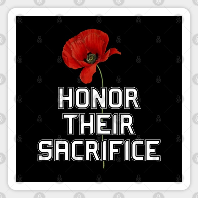 Honor Their Sacrifice Memorial with Red Poppy Flower Pocket Version (MD23Mrl006) Sticker by Maikell Designs